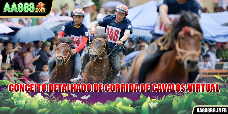 Conceito detalhado de corrida de cavalos virtual